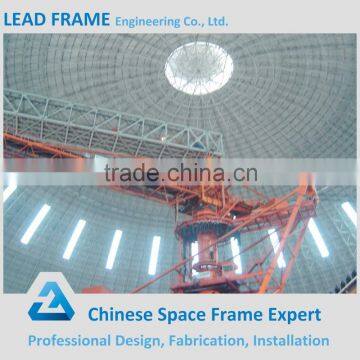 Space frame ball for prefabricated coal storage bin