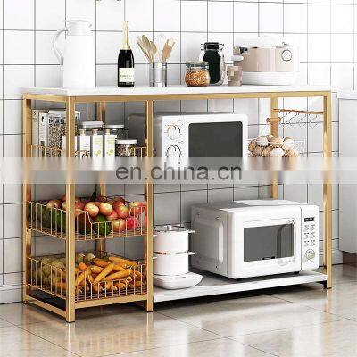 New Kitchen organizer cabinet shelf rack microwave oven stand wooden kitchenware storage