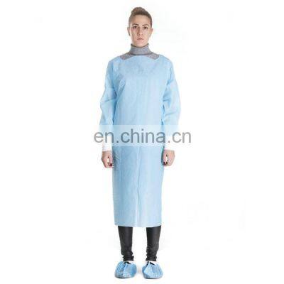 Desechable CPE Pechera Disposable Apron with Sleeves and Thumb Loops Disposable Waterproof Plastic Gown