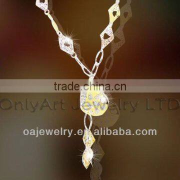 cheap wholesale Chinese fashion wedding jewelry necklace hot sell high quality gold plated silver necklace paypal acceptable