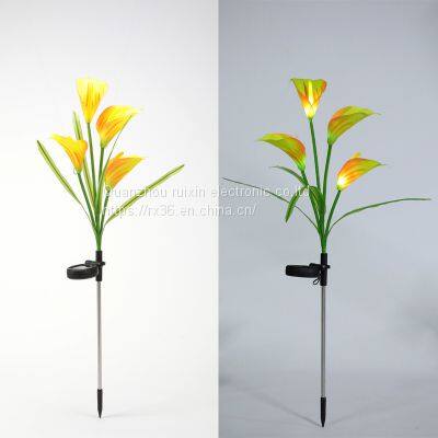 Outdoor Solar Garden Lamp Christmas Decoration Ip65 Waterproof Multi-Color Changing Led Solar Lily Flower Lights photo-2