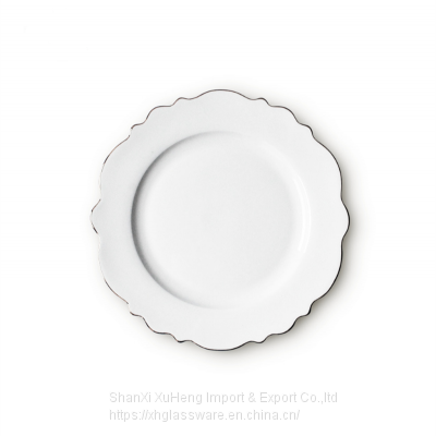 Western Dinnerware Tableware Set Luxury European Style High-grade Dinner Set Gold Rim Bone China Ceramic Plates Dishes photo-4