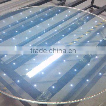 Laminated Glass wiht lights /waterproof transparent led display glass for exhibitions