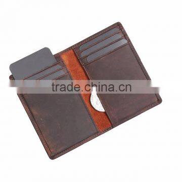 RFID leahter card holder with coin pocket Vintage italian leather coin pocket Travel slim card holder