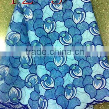 T282-3 turkeyblue High quality french organza sequin ace