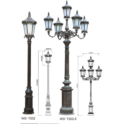 Lámpara de paisaje de aluminio | luz de la parte superior del poste WD-T202 | 5 cabezas disponibles | módulo LED | IP55