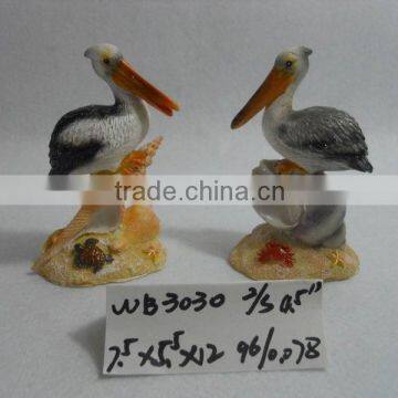 Polyresin Pelican Bird Figurine for Home decoration