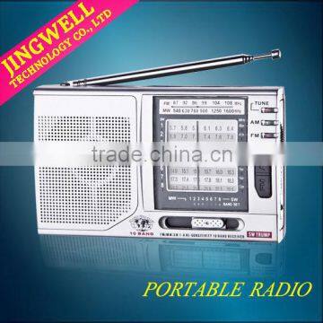 High Sensitivity MW/FM/SW1-8 10bands radio Best Portable Fm Radio