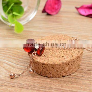 Rose Gold Necklace Fashion Jewelry Ruby Crystal Statement Necklace photo-3
