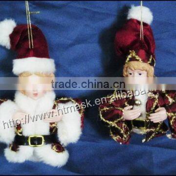 custom High 14'',16'',18''24'',28'',36'' Christmas tree hanging ornament fabric,ceramic christmas children