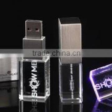 Christmas gifts LED crystal flash drive 16gb