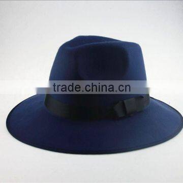 Large Brim Ribbon Fixed Man Women Stage Performance Fedora Jaz Hat