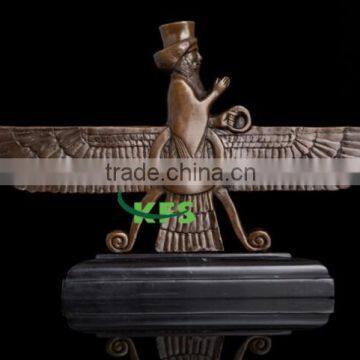 Bronze Jesus riding eagle table sculpture