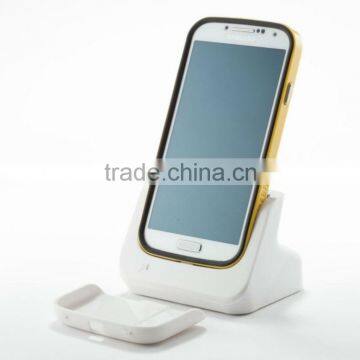 2in1 sync+charge usb desk dock for Galaxy s4 with AC + cable in white box packing