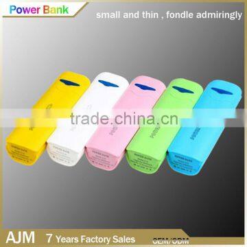 Factory price 2000mah 2600mah colorful portable mobile power bank