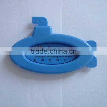 Baby Bath Plastic Water Thermometer w/ Blue Ship Design and Red Kerosene Filled Capillary Cheap Item Accurate Read Temperature photo-2