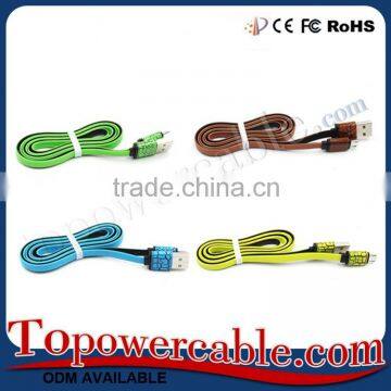 Factory Supply Wholesale Long Flat Noodle Nylon Braided USB Data Cables photo-4