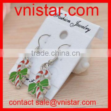 Vnistar Cheap Christmas Candy Canes Earrings wholesale TER005 Low MOQ