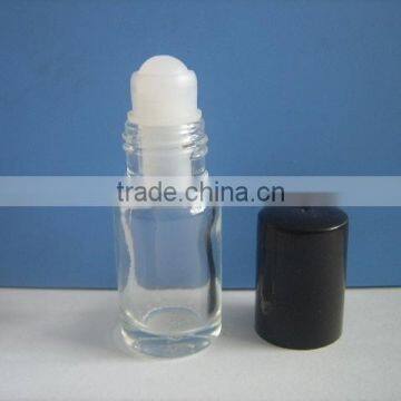 10ml glass roll on bottle with black cap for cosmetic
