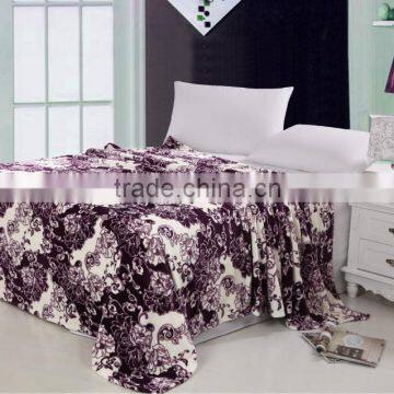 100% Polyester material flower printing patten coral fleece blanket