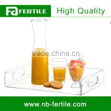 WFZ acrylic tray tea tray and coffee table tray breakfast tray Clear Acrylic Serving Tray with Handles
