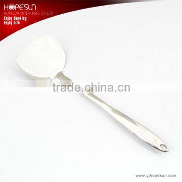 High grade cooking tools stainless steel Chinese solid turner with PP handle