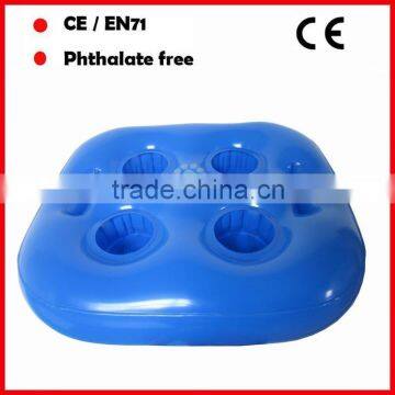 4 Holes pvc inflatable cup holder with logo for promotion