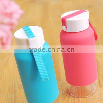 400ml HOT Plastic Sport Water Bottle With Silicone Sleeve photo-3