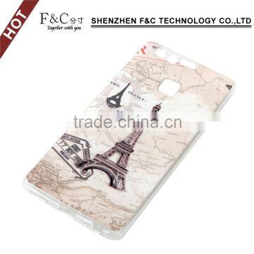 cell phone hybrid slim armor back cover case for huawei p9 with beautiful printing