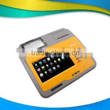 Nice design!! 7 inch portable swipe card reader pos with card reader,thermal printer,barcode scanner------Gc039D