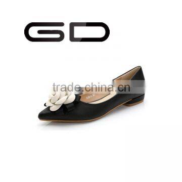 GD fashion pointed toe elegant flowers decoration casual flat shoes for women