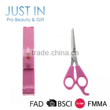 Plastic Human Hair Bangs Clip And Stainless Steel Hair Cutting Scissor