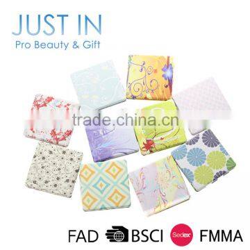 6cm Square Shaped Double Sided Foldable Metal Pocket Mirror With 16 Different Patterns On Cover                        
                                                Quality Choice