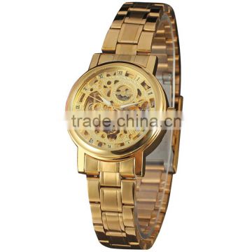 2016 Winner Brand Watch Luury Mechanical Watch Gold Skeleton Stainless Steel Wrist Watches Mens Top Brand Luury Gift Watch