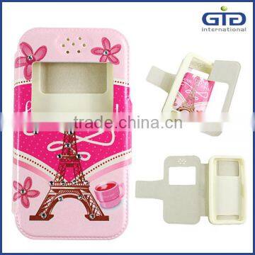 [GGIT] Hot Selling OEM Light Oil Pasting Pattern with Diamond Silicon and PU Leather Universal Phone Case