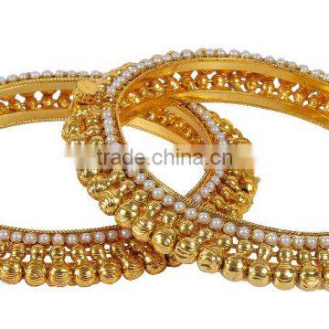 Indian Fashion Jewelry Bracelets Bangle Gold Plated Pearl