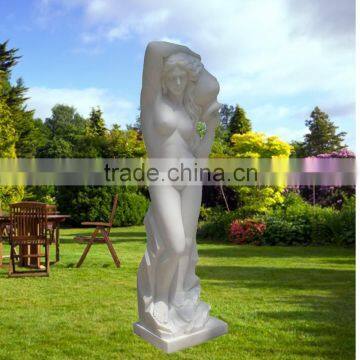 Ourdoor European Style Large Garden Natural White Stone Statue