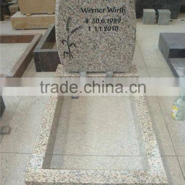 Cheap granite european tombstone with kerbs