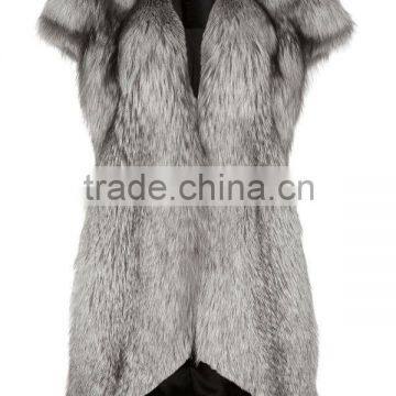 fashionable long fox fur gilet