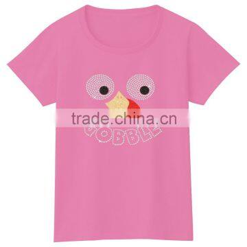 Funny Pattern Ironed With LEAD FREE Rhinestone Motif t Shirt for Women Girls