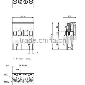 Pluggable terminal block pitch:5.08mm