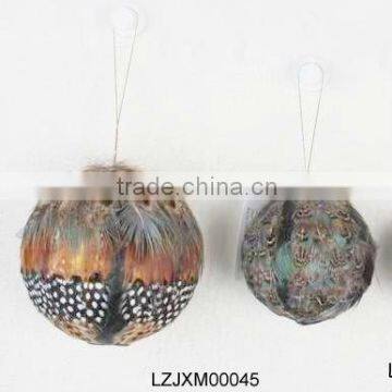 Christmas Ringneck almond feather balls LZJXM00045