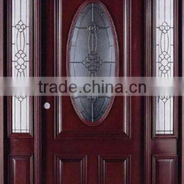 Luxury Oval Glass Wooden Main Doors Design With Side Lite DJ-S9312MST