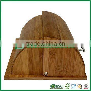 Semi-circle bamboo wooden bread bin , flexible bamboo bread box