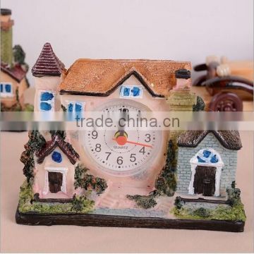 resin handicraft Europe house alarm clock