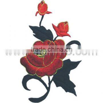 Chinese sew-on Flower Embroidery patch for decoration