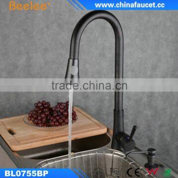 China Kitchen Faucet ORB Pull Out Black Faucet Hot Water Mixer photo-3
