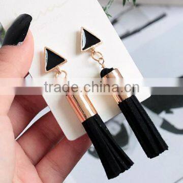 Wholesale black metal alloy enamel tassels earring factory china