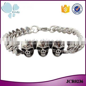 Kindy jewelry JCB0236 vintage punk style stainless steel north skull bracelet for men                        
                                                                                Supplier's Choice