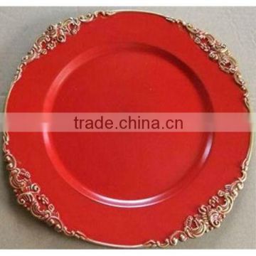 Fashion plastic red decorative plates